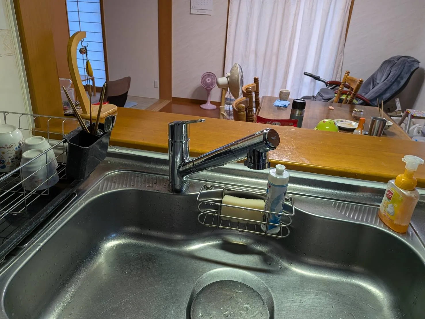 桶川市にてキッチンの蛇口を浄水器付き節湯C型に交換