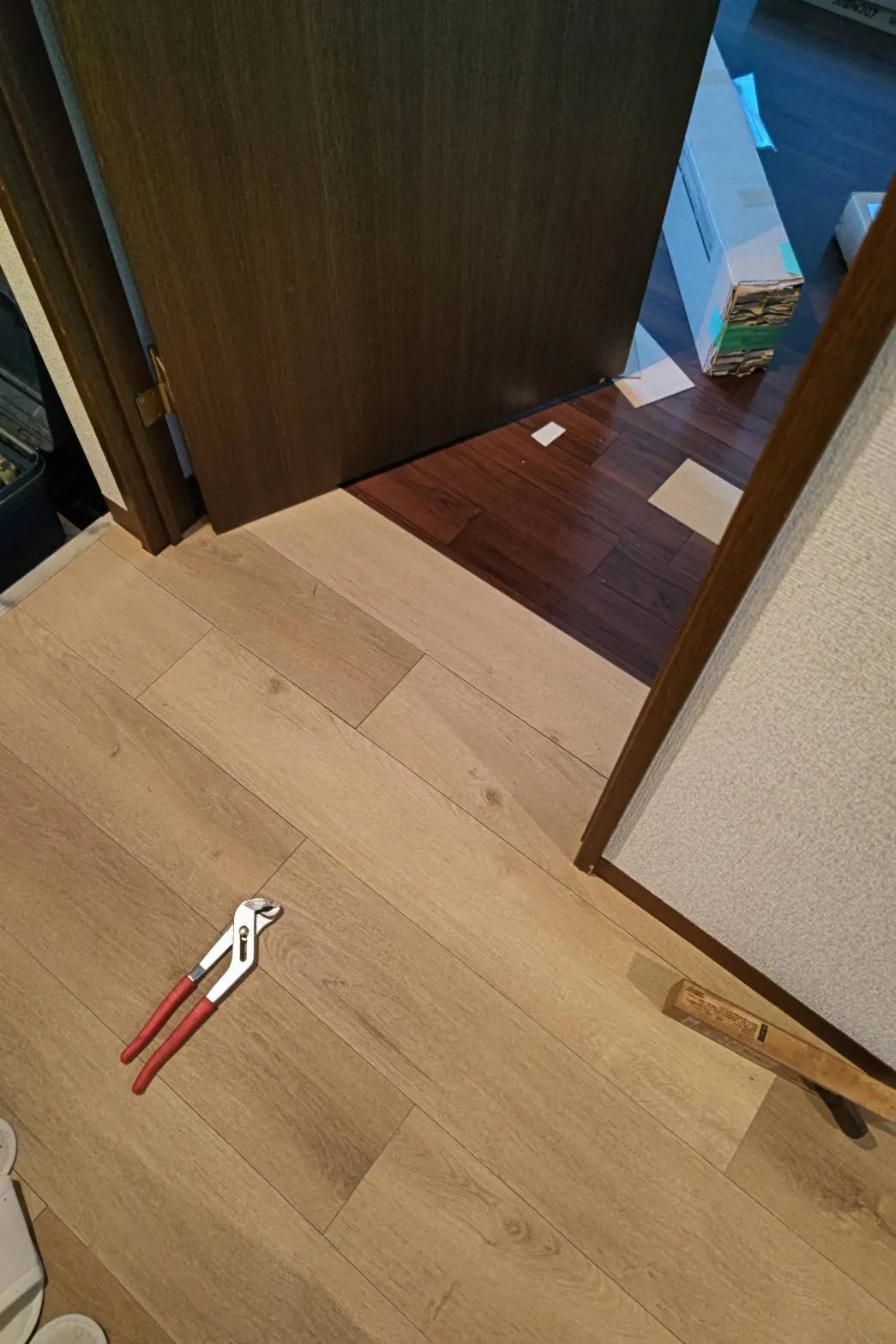 埼玉県朝霞市　マンション　フローリング　こげ茶→バニラオーク　うわばRe